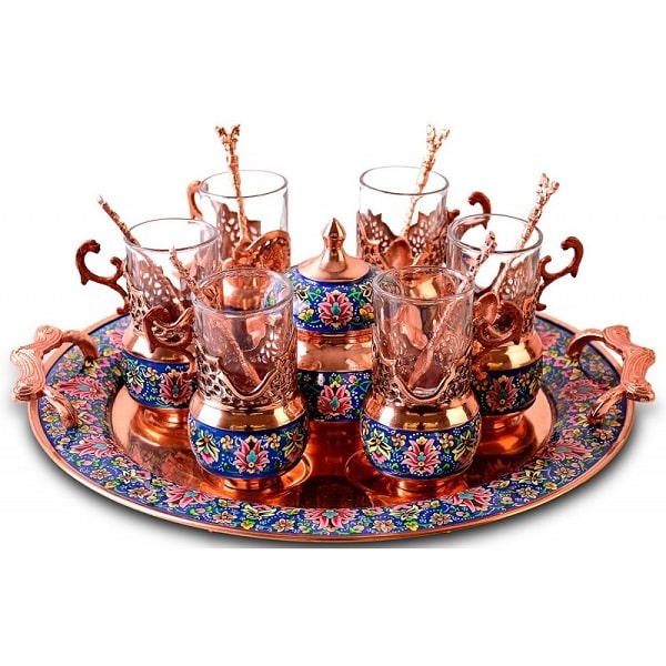 Persian Painted Copper | Persian Tea-Set Code100-2-0