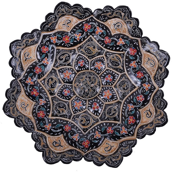 بشقاب میناکاری سیاه رنگ  کد 104-7-2 | صنایع دستی ایران