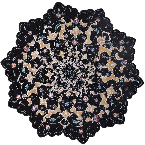 بشقاب میناکاری سیاه رنگ  کد 104-7-3 | صنایع دستی ایران