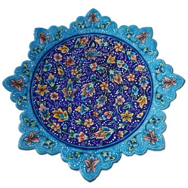 بشقاب میناکاری آبی رنگ  کد 106-2-2 | صنایع دستی ایران