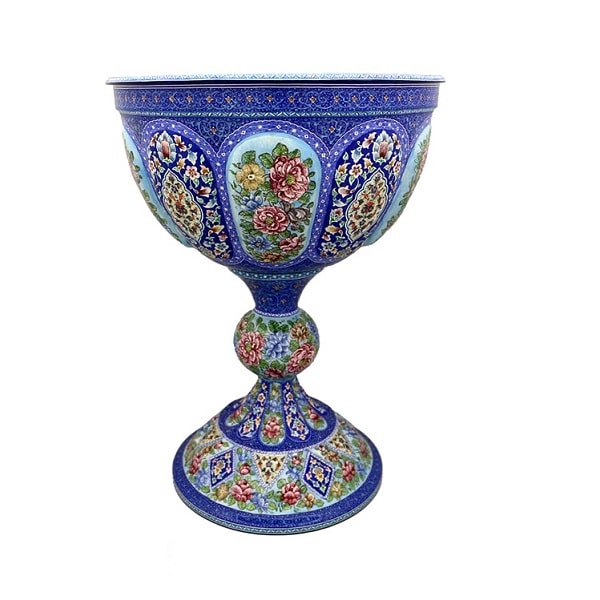 سنگاب میناکاری آبی رنگ  کد 112-2-0 | صنایع دستی ایران