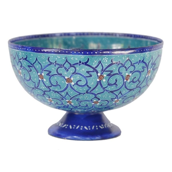 کاسه میناکاری آبی رنگ  کد 113-2-2 | صنایع دستی ایران