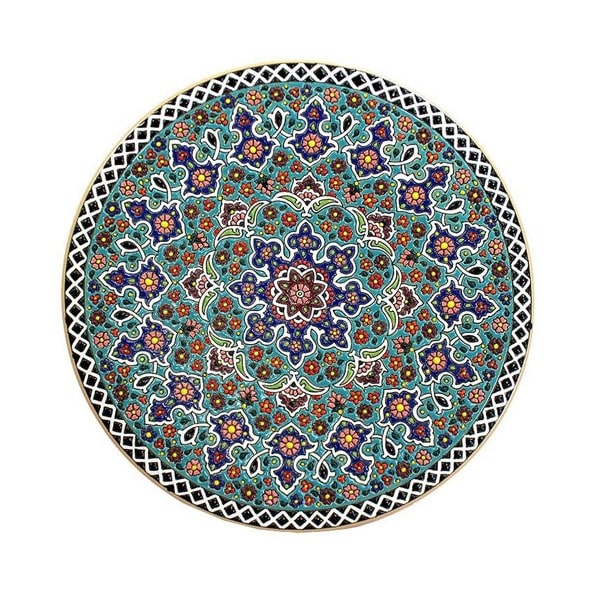 بشقاب سفالی آبی رنگ  کد 114-2-0 | صنایع دستی ایران