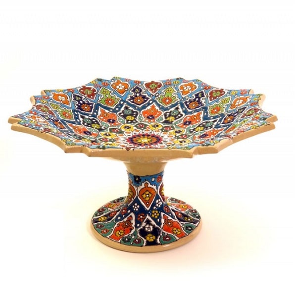 شیرینی خوری سفالی قرمز رنگ  کد 117-10-0 | صنایع دستی ایران