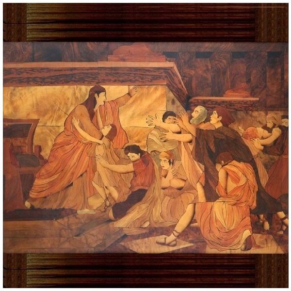 Iranian Wooden Art Tableau Moaragh Code155-11-0