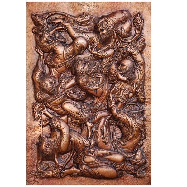 Isfahan Ghalamzani | Persian Metal Engraving Ghalamzani Tableau Code172-10-0