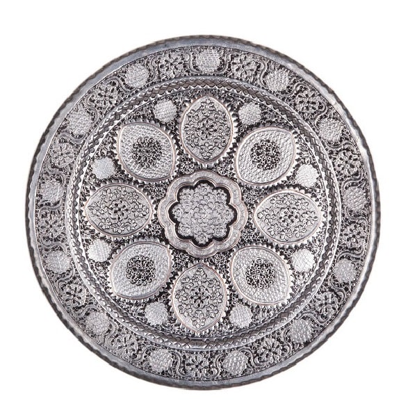 سینی قلم زنی طوسی رنگ  کد 199-9-2 | صنایع دستی ایران