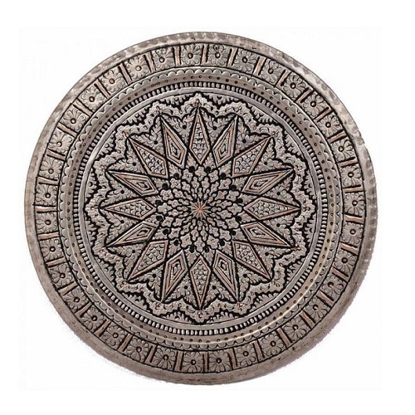 سینی قلم زنی طوسی رنگ  کد 199-9-4 | صنایع دستی ایران