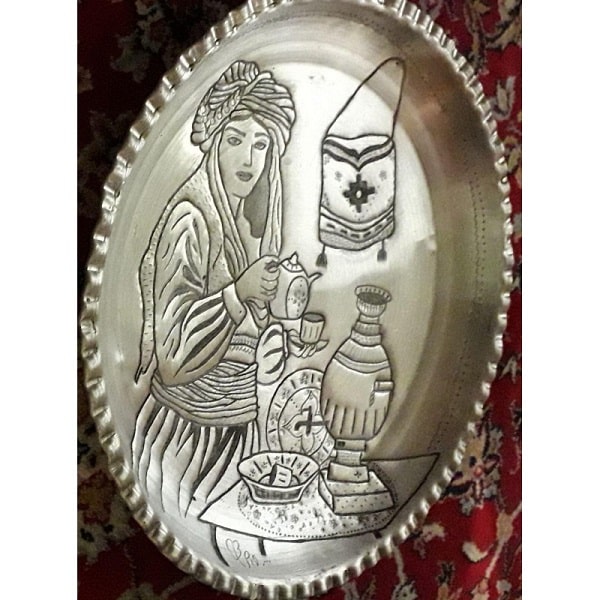 Isfahan Ghalamzani | Persian Metal Engraving Ghalamzani Tray Code202-9-0