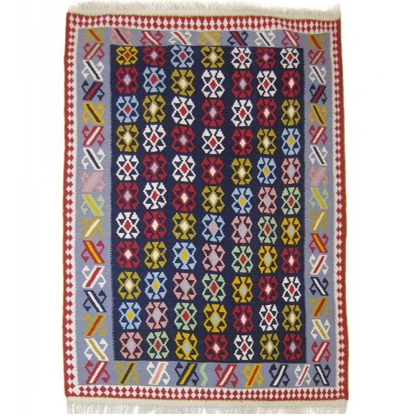 فرش گلیم آبی رنگ  کد 209-2-0 | صنایع دستی ایران