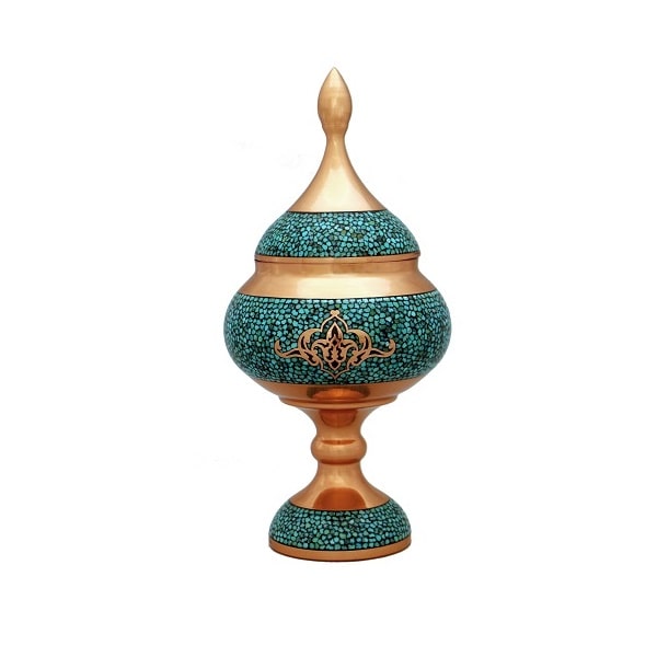 Mashhad Gemstone | Persian Neyshabur Turquoise Pedestal Dish Code50-2-0