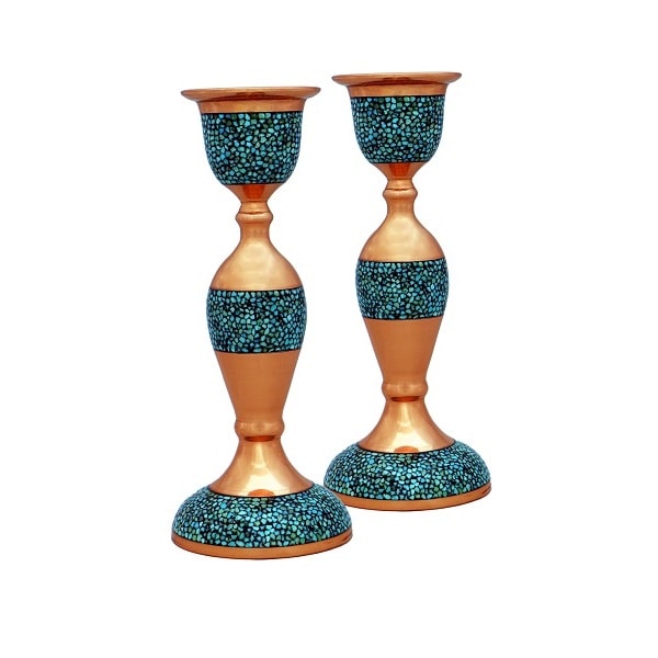 Mashhad Gemstone | Persian Neyshabur Turquoise Candle Holder Code53-2-0