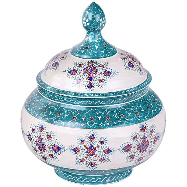 قندان میناکاری آبی رنگ  کد 62-2-4 | صنایع دستی ایران