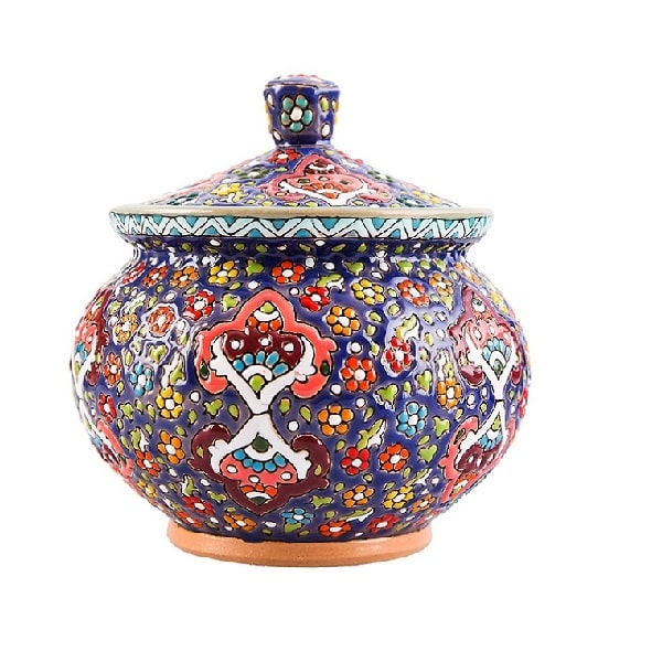 قندان سفالی قرمز رنگ  کد 65-10-0 | صنایع دستی ایران