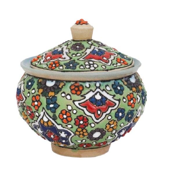 قندان سفالی سبز رنگ Code 65-5-0