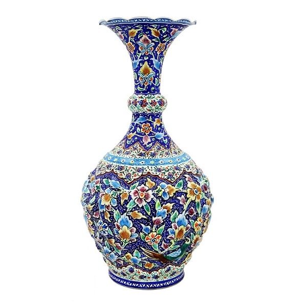 گلدان میناکاری آبی رنگ  کد 69-2-0 | صنایع دستی ایران