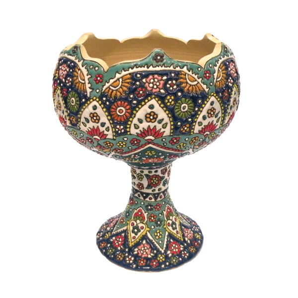 آجیل خوری سفالی رنگی کد 80-2-0 | هنر سفالگری در ایران | صنایع دستی ایران