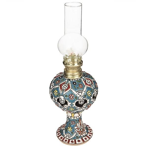 چراغ گردسوز سفالی آبی رنگ  کد 90-2-2 | صنایع دستی ایران