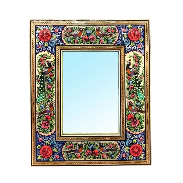 آینه خاتم کاری آبی رنگ  کد 289-2-0 | صنایع دستی ایران