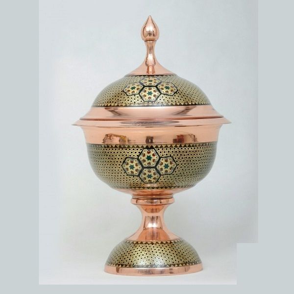 Isfahan Shiraz Persian Pedestal Dish Marquetry Code347-9-0