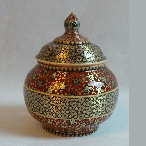 Isfahan Shiraz Iranian Sugar Bowl Marquetry Code349-9-3