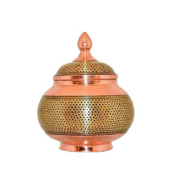 قندان خاتم کاری طوسی رنگ  کد 349-9-8 | صنایع دستی ایران