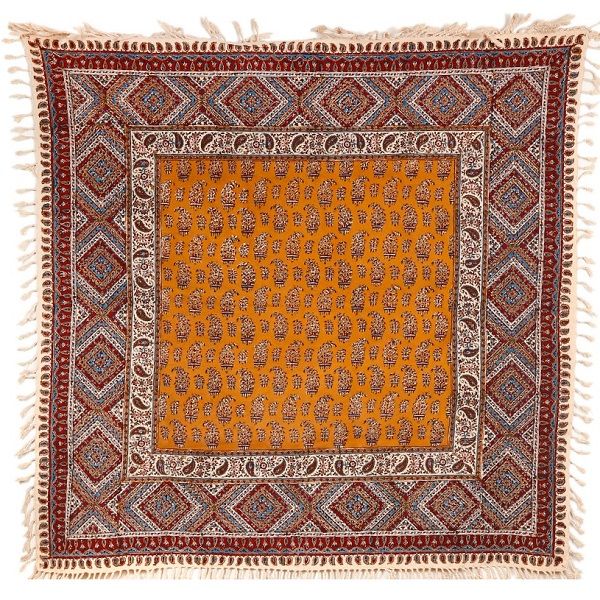 رومیزی قلمکاری نارنجی رنگ  کد 368-12-0 | صنایع دستی ایران