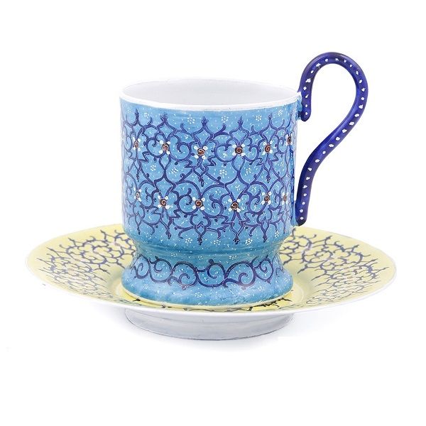 لیوان میناکاری آبی رنگ  کد 375-2-0 | صنایع دستی ایران