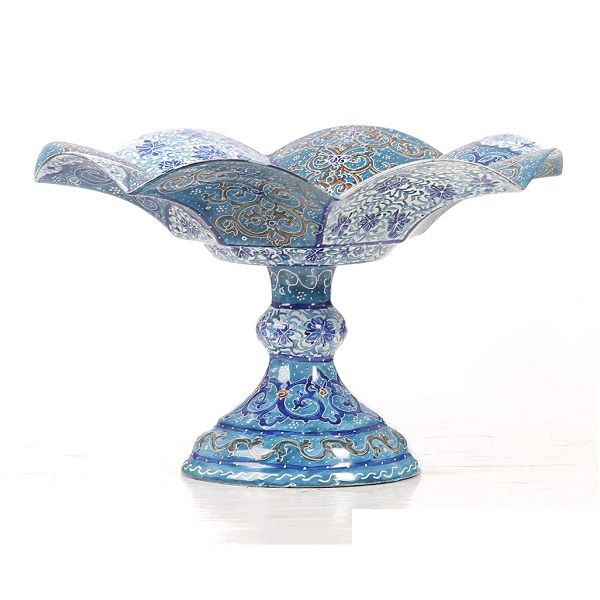 شیرینی خوری میناکاری آبی رنگ  کد 378-2-0 | صنایع دستی ایران