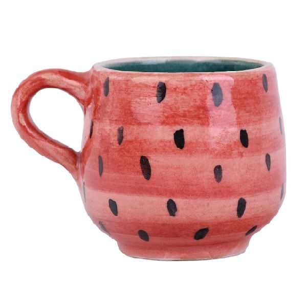 لیوان سفالی قرمز رنگ  کد 392-10-0 | صنایع دستی ایران