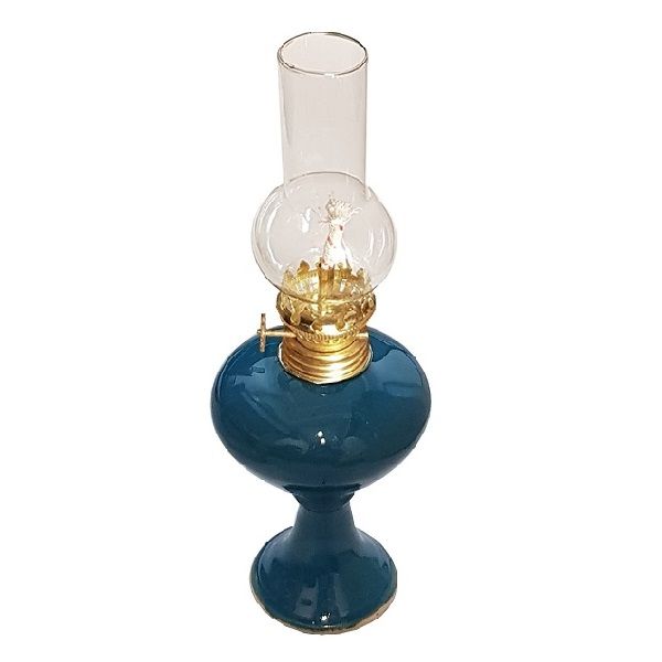 چراغ گردسوز سفالی آبی رنگ  کد 398-2-0 | صنایع دستی ایران