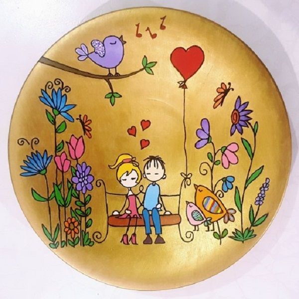 بشقاب سفالی رنگی کد 416-4-0 | هنر سفالگری در ایران | صنایع دستی ایران