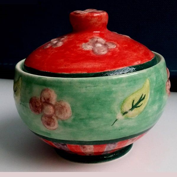 قندان سفالی رنگی کد 428-5-2 | هنر سفالگری در ایران | صنایع دستی ایران