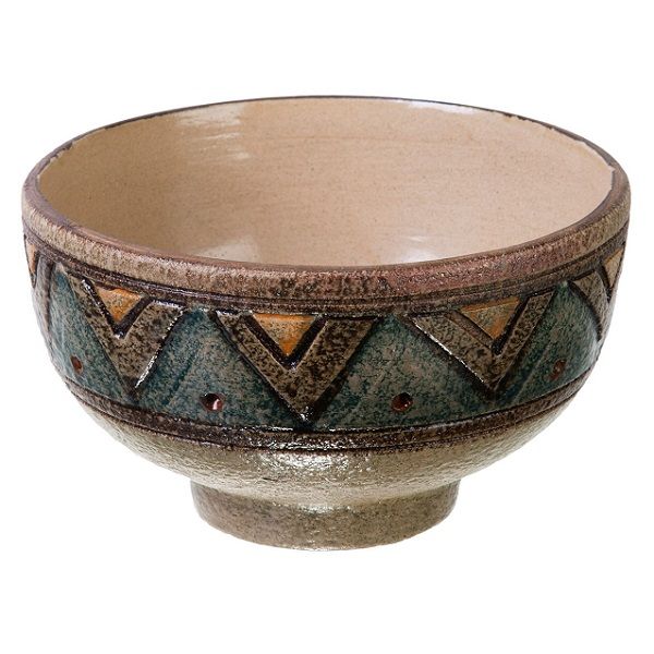 کاسه سفالی قهوه ای رنگ  کد 435-11-0 | صنایع دستی ایران