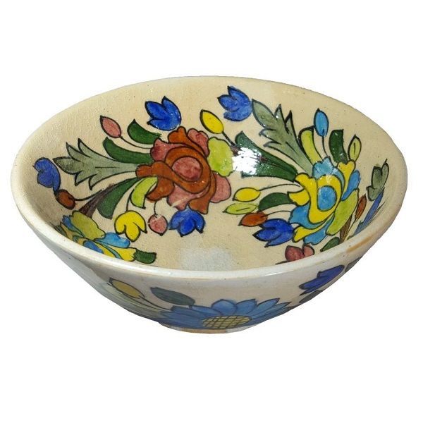 کاسه سفالی قهوه ای رنگ  کد 436-11-0 | صنایع دستی ایران