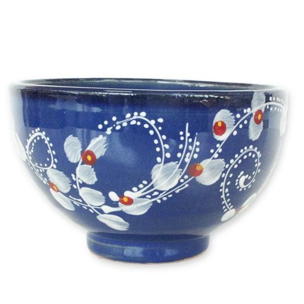 کاسه سفالی آبی رنگ  کد 436-2-0 | صنایع دستی ایران