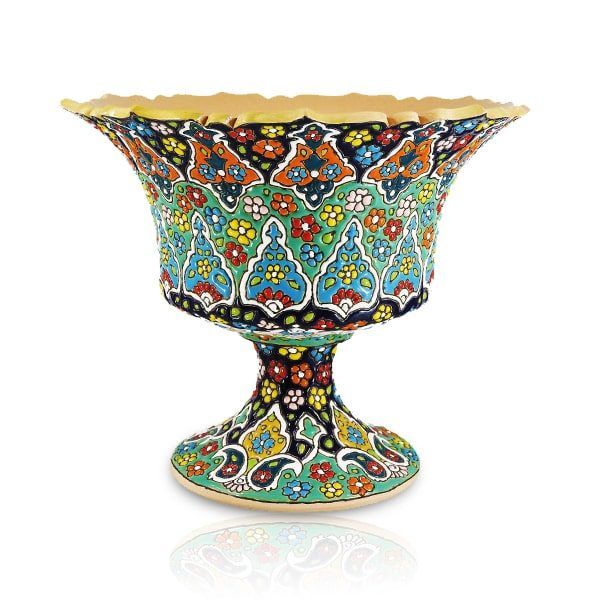 میوه خوری سفالی سبز رنگ  کد 445-5-0 | صنایع دستی ایران