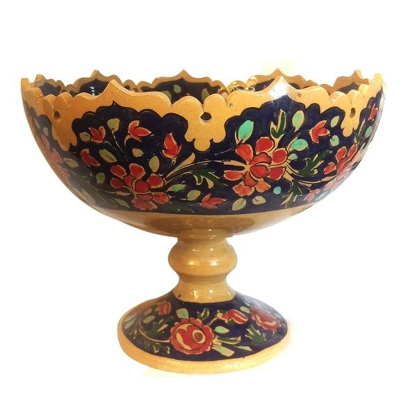 میوه خوری سفالی آبی رنگ  کد 446-2-0 | صنایع دستی ایران