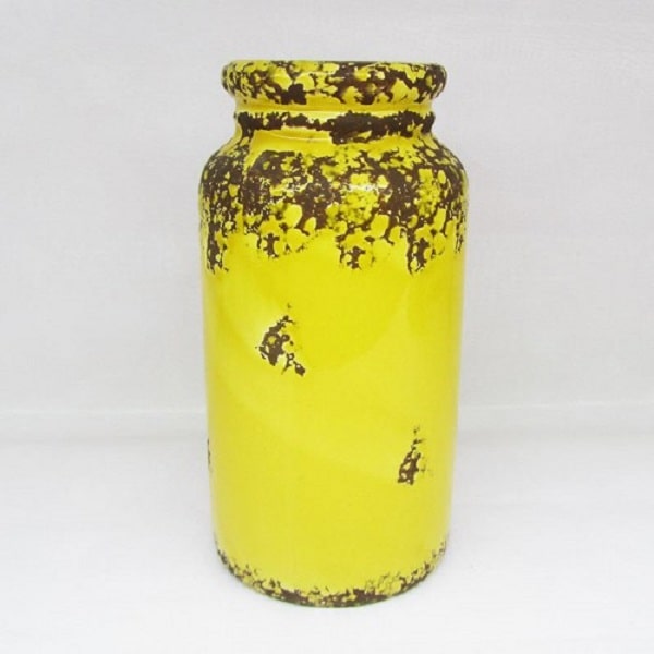 گلدان سفالی زرد رنگ  کد 459-4-0 | صنایع دستی ایران