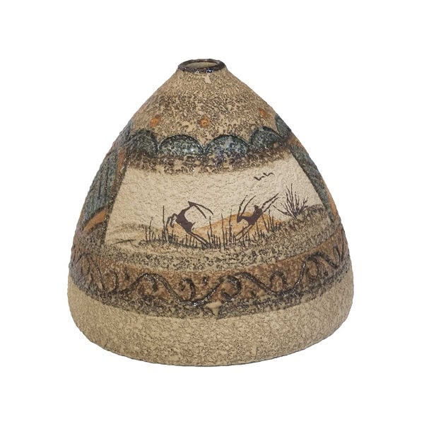 گلدان سفال طرح دار code 460-11-4 | هنر سفالگری در ایران | صنایع دستی ایران