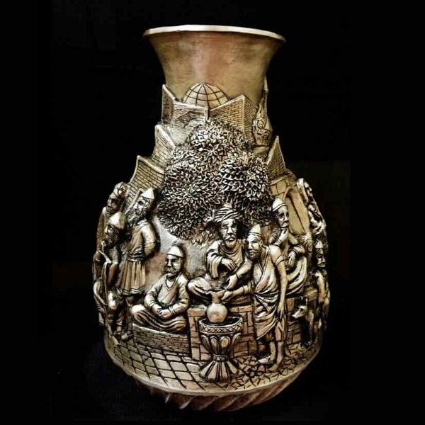 Isfahan Ghalamzani | Persian Metal Engraving Ghalamzani Vase Code471-9-0