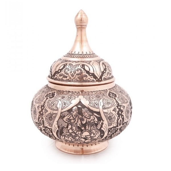 Isfahan Ghalamzani | Persian Metal Engraving Ghalamzani Sugar Bowl Code474-10-0