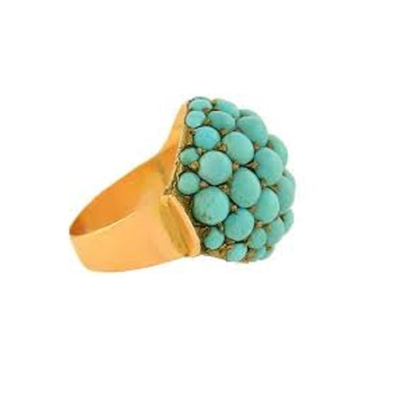 Mashhad Gemstone | Iranian Neyshabur Turquoise Ring Code527-2-0