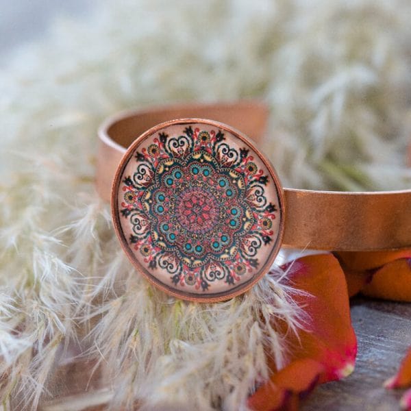 دستبند مس پرداز آبی رنگ  کد 531-2-0 | صنایع دستی ایران