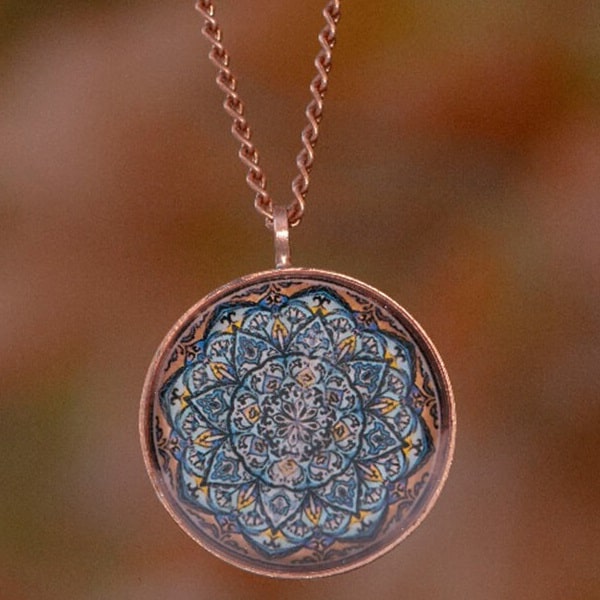 Iranian Painted Copper | Iranian Necklace Code541-2-0