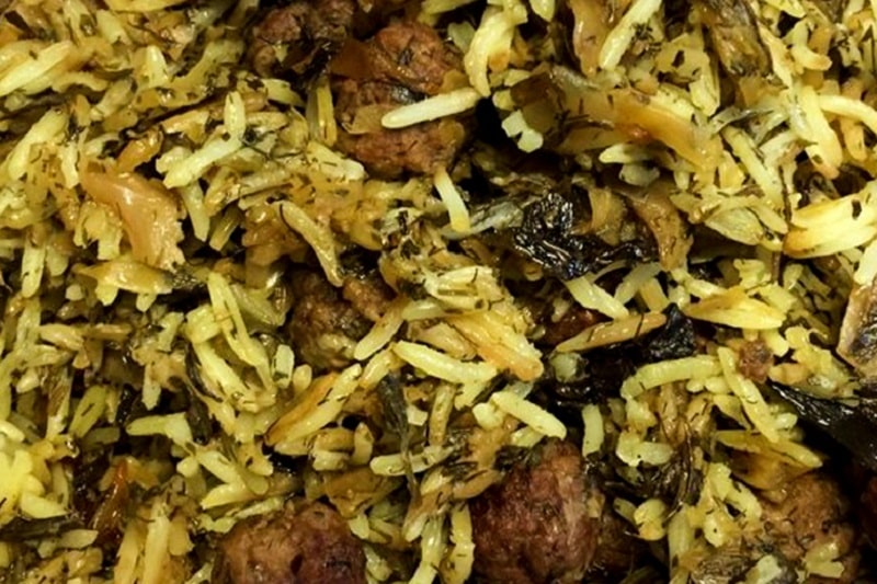 Iranian Foods Esfandi Pilaf | What to eat in Abadeh Iran