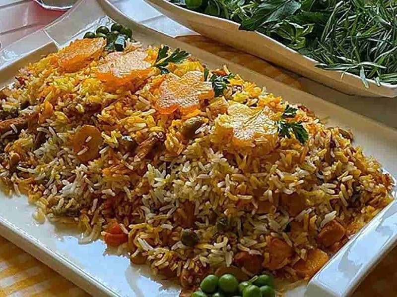 پلو مخلوط مشهدی | غذاهای محلی و سنتی مشهد