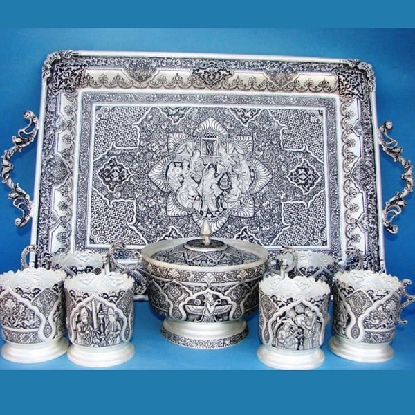 ست چای خوری قلمزنی شده