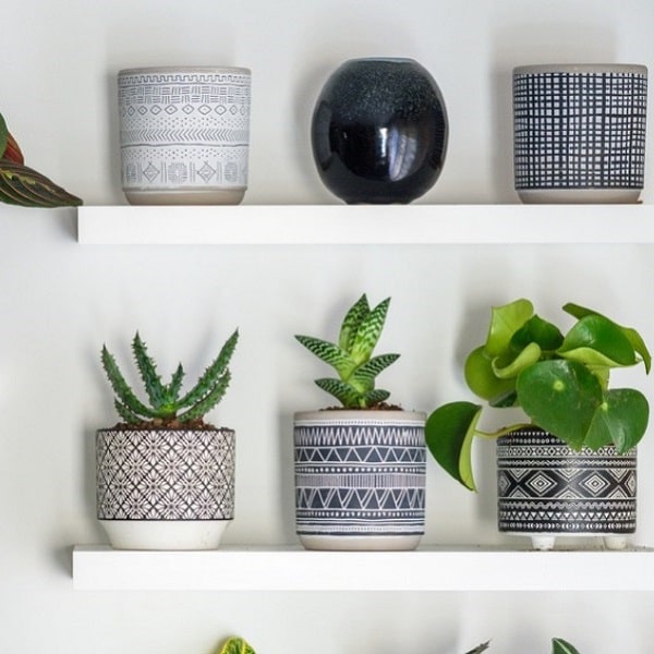 گلدان سفالی طرح فانتزی