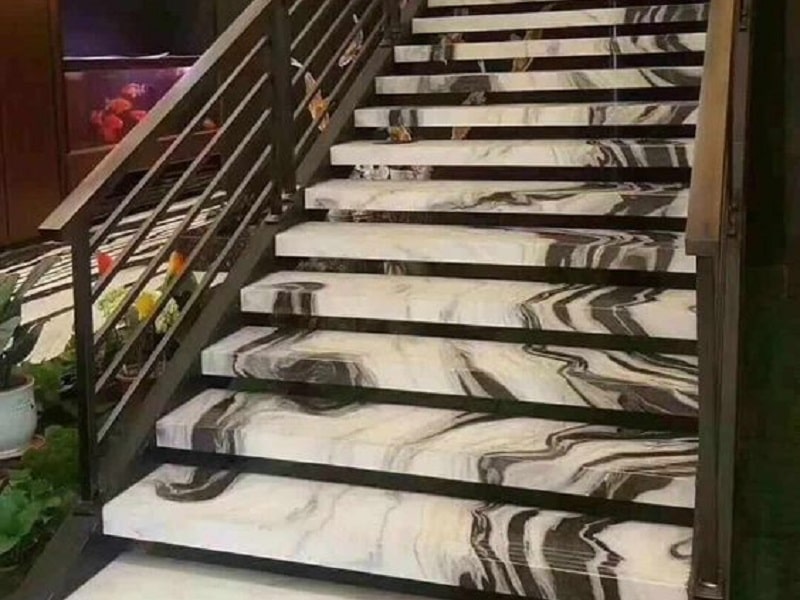 کاشی سرامیک راه‌پله دیوار و بدنه | کاشی مرمری دو رنگه آب گریز